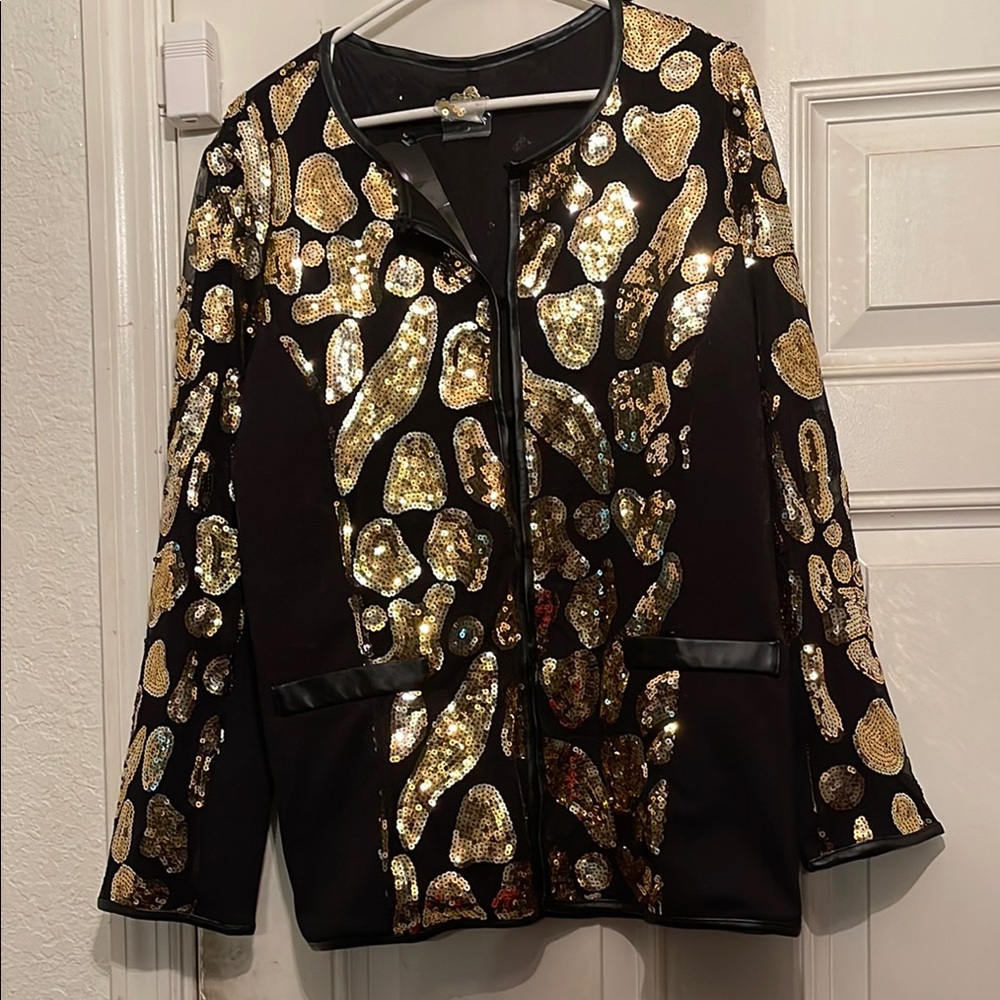 Black and Gold Sequin Jacket